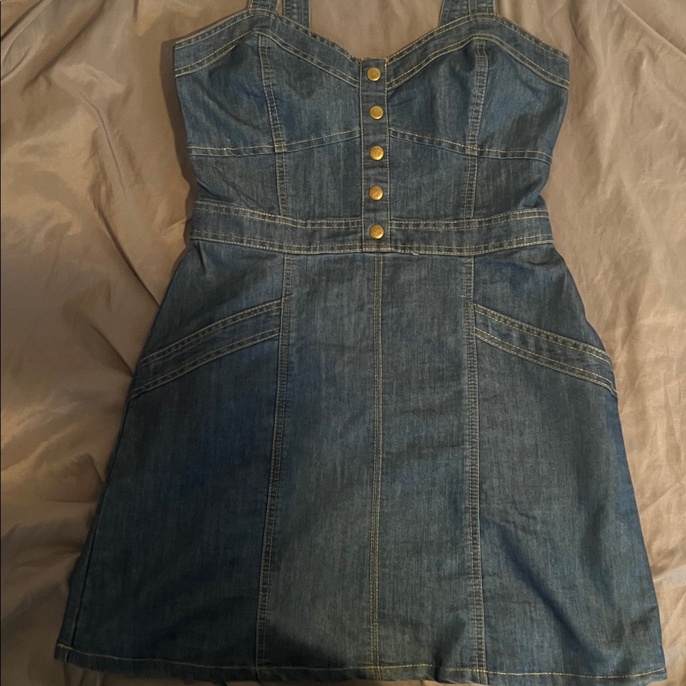 Denim Button-Front Dress